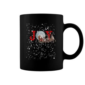 Santa And Sleigh Bring Joy On A Snowy Christmas Eve Holiday Coffee Mug | Mazezy CA