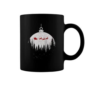 Santa Claus Cart Flying With Gifts, Christmas Holidays Gifts Raglan Baseball Tee Coffee Mug | Mazezy