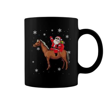 Santa Claus Riding Horse Pajama Christmas Coffee Mug | Mazezy