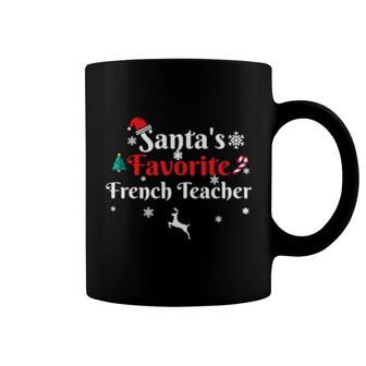 Santa's Favorite French Teacher Christmas Xmas Holiday Coffee Mug | Mazezy