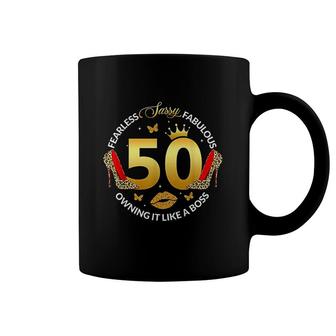 Sassy And Fabulous 50 Years Old 50th Birthday Leopard Heels Coffee Mug - Seseable