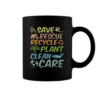 Save Rescue Recycle Plant Clean Care Happy Mother Earth Day Coffee Mug | Mazezy