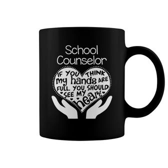 School Counselor Heart Hands Counseling Team Gift Coffee Mug | Mazezy