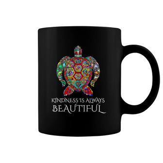 Sea Turtle Mandala Vibrant Art Ocean Life Kindness Coffee Mug | Mazezy