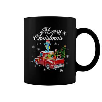 Seahorse Rides Red Truck Christmas Pajama Xmas Coffee Mug | Mazezy