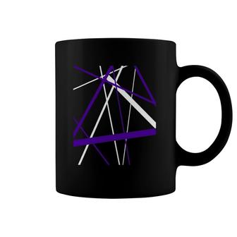 Seamless Abstract White And Lilac Strips Pattern Coffee Mug | Mazezy
