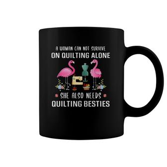 Sewing Flamingo A Woman Can Not Survive On Quilting Alone Coffee Mug | Mazezy