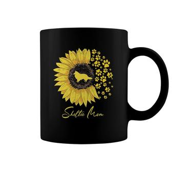 Sheltie Mom Sunflower Sheltie Gifts Dog Mom Mama Coffee Mug | Mazezy