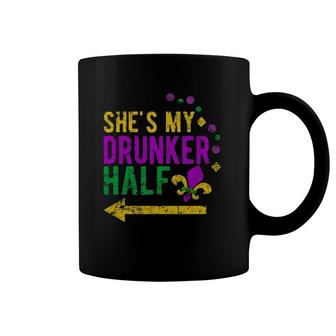 She's My Drunker Half Mardi Gras Drunk Couples Coffee Mug | Mazezy