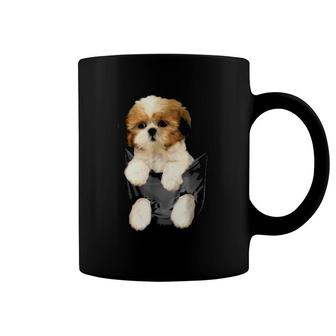 Shih Tzu Puppy In Pocket Classic Coffee Mug | Mazezy