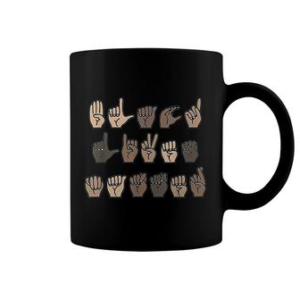 Sign Language Hand Signs Deaf Mute Coffee Mug | Mazezy