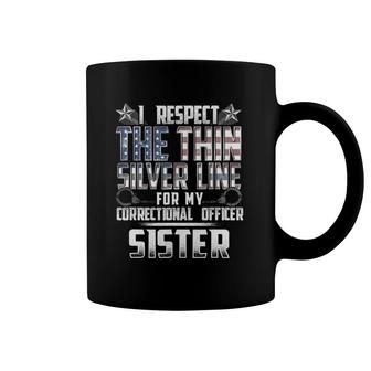 Sister Thin Silver Line Correctional Officer Coffee Mug | Mazezy