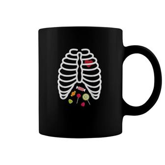 Skeleton Rib Cage Heart Candy Cute Coffee Mug | Mazezy