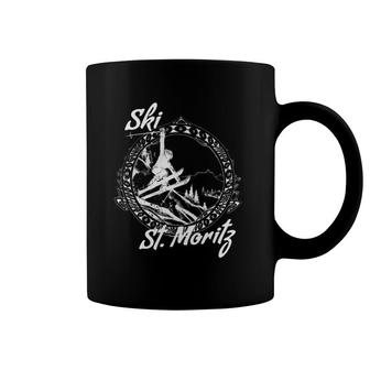 Ski St Moritz Switzerland Vintage Swiss Snow Skiing Holiday Coffee Mug | Mazezy