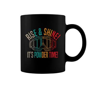 Skiing Rise & Shine It's Powder Time Party Skiing Skier Coffee Mug | Mazezy