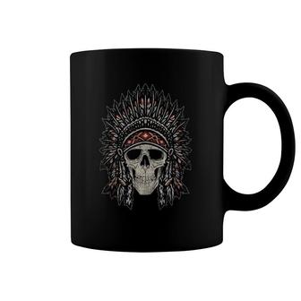 Skull Headdress Native Pride Indigenous Native American Coffee Mug | Mazezy