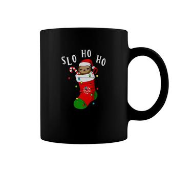 Slo Ho Ho Christmas Sloth Xmas Sloth With Santa Hat Coffee Mug - Thegiftio
