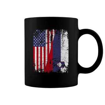 Slovenian Roots Half American Flag Slovenia Coffee Mug | Mazezy