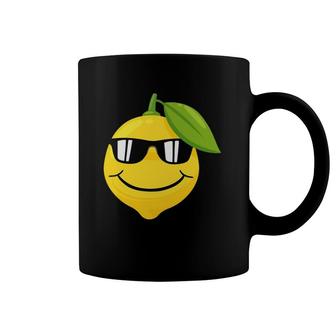 Smiling Lemon With Sunglasses Funny Lemon Fruits Coffee Mug | Mazezy