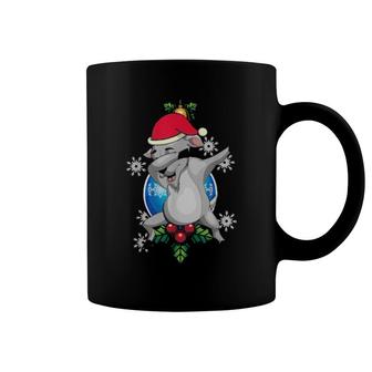 Snowflake Merry Christmas Farm Animal Dabbing Goat Coffee Mug | Mazezy