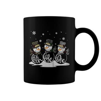 Snowman's Faith Hope Love Christmas Coffee Mug | Mazezy