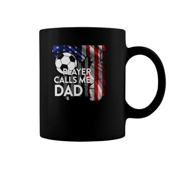 Soccer Ball My Favorite Player Calls Me Dad American Flag Coffee Mug | Mazezy