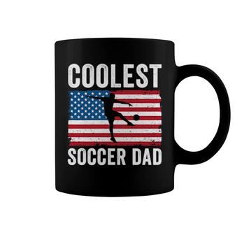Soccer Dad Daddy American Flag Soccer Player Coffee Mug | Mazezy
