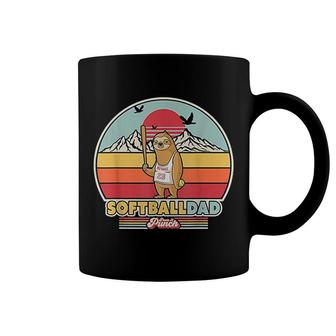 Softball Dad Retro Style Sloth Coffee Mug | Mazezy
