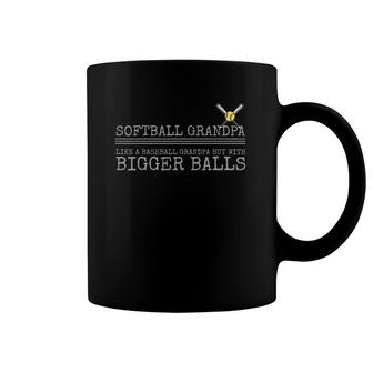 Softball Grandpa Like A Baseball Grandpa But Bigger Balls Coffee Mug | Mazezy