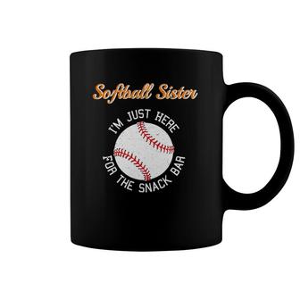 Softball Sister I'm Just Here For The Snack Bar Coffee Mug | Mazezy
