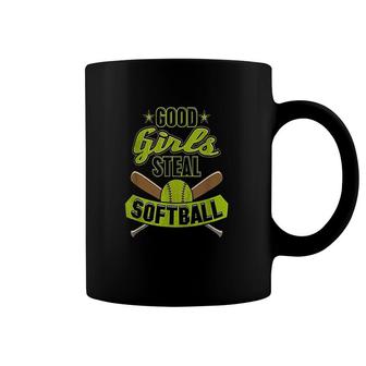 Softball With Attitude Good Girls Steal Coffee Mug | Mazezy