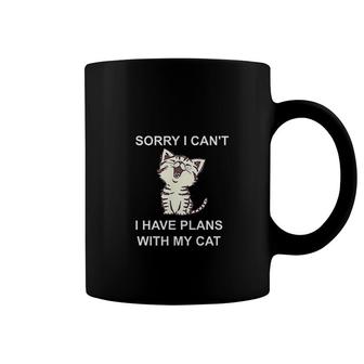 Sorry I Cant I Have Plans With My Cat Coffee Mug | Mazezy UK