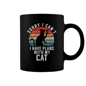 Sorry I Can't I Have Plans With My Cat Quote Coffee Mug | Mazezy