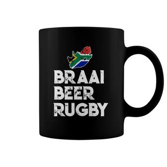 South African Braai Beer Rugby Flag Patriotic Coffee Mug | Mazezy
