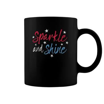 Sparkle And Shine Red White Blue Cute 4Th Of July Top Coffee Mug | Mazezy