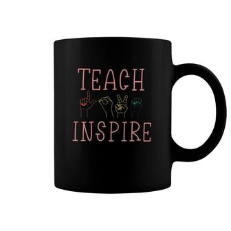 Special Education Teacher Teach Inspire Asl Sign Language Coffee Mug | Mazezy