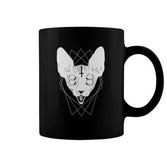 Sphynx Cat - Goth And Black Or Death Metal - Psychedelic Coffee Mug | Mazezy