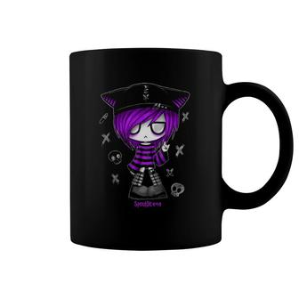 Spookscene Edgy Kitty Hat Scene Kid Emo Alt Goth Purple Coffee Mug | Mazezy