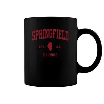 Springfield Illinois Il Vintage Sports Design Red Print Coffee Mug | Mazezy