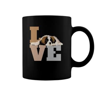 St Bernard Lazy Puppy Dog Slobbers On Word Love Coffee Mug | Mazezy
