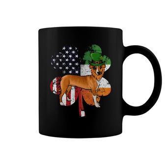 St Patricks Day Irish American Flag Podengo Pequeno Dog Coffee Mug | Mazezy