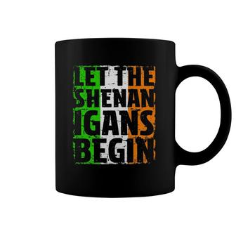 St Patrick's Day Let The Shenanigans Begin Irish Flag Coffee Mug | Mazezy
