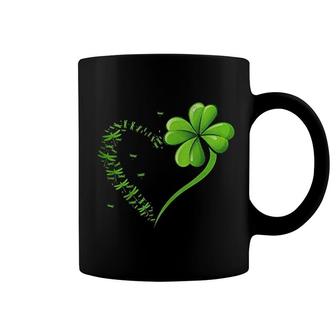 St Patricks Day Lucky Leaf Heart Coffee Mug | Mazezy