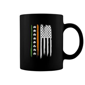 St Patrick's Day Retro American Flag Shamrock Irish Coffee Mug | Mazezy