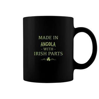 St Patricks Day Shamrock Made In Angola With Irish Parts Country Love Proud Nationality Coffee Mug | Mazezy