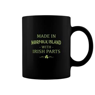 St Patricks Day Shamrock Made In Norfolk Island With Irish Parts Country Love Proud Nationality Coffee Mug | Mazezy