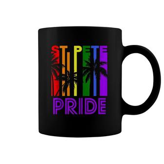 St Pete Pride Gay Pride Lgbtq Rainbow Palm Trees Coffee Mug | Mazezy
