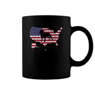 Staffordshire Bull Terrier American Flag Usa Patriotic Gifts Coffee Mug | Mazezy
