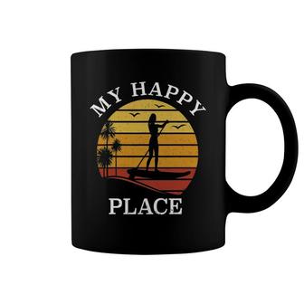 Stand Up Paddle Board Surfing Sup Girl - My Happy Place Coffee Mug | Mazezy