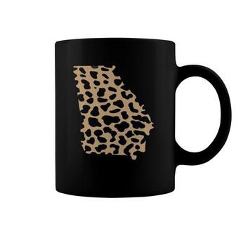 State Of Georgia Leopard Print Design Coffee Mug | Mazezy